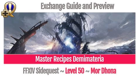 ffxiv master demimateria recipes.